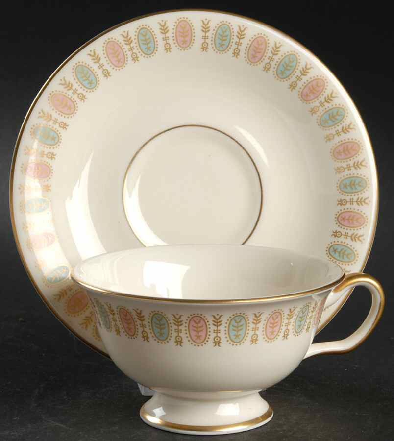 Lavalliere Footed Cup & Saucer Set by Castleton (USA)-1