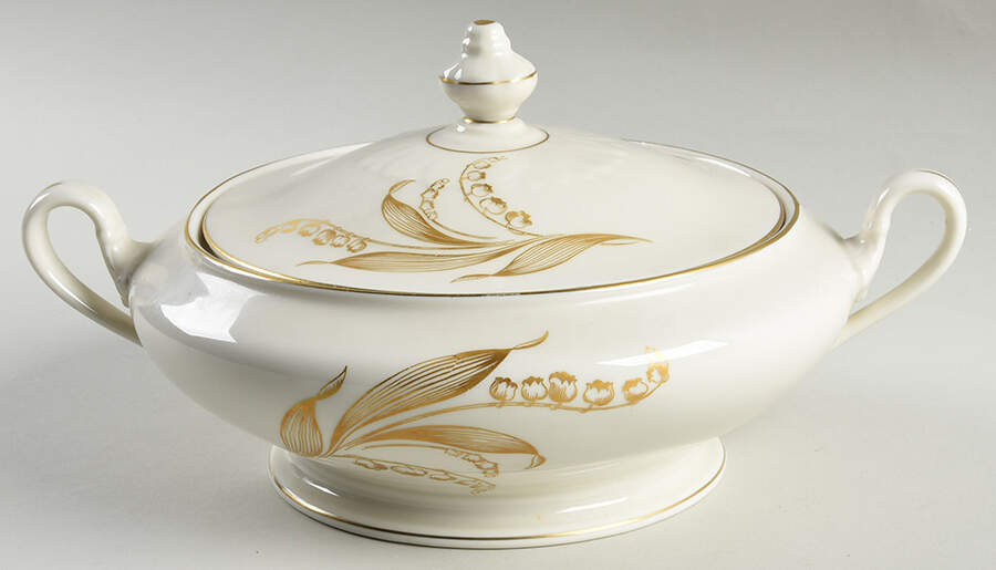 Lily of the Valley Round Covered Vegetable by Castleton (USA)-1