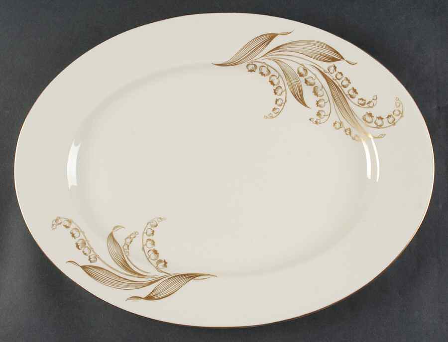 Lily of the Valley 15" Oval Serving Platter by Castleton (USA)-1