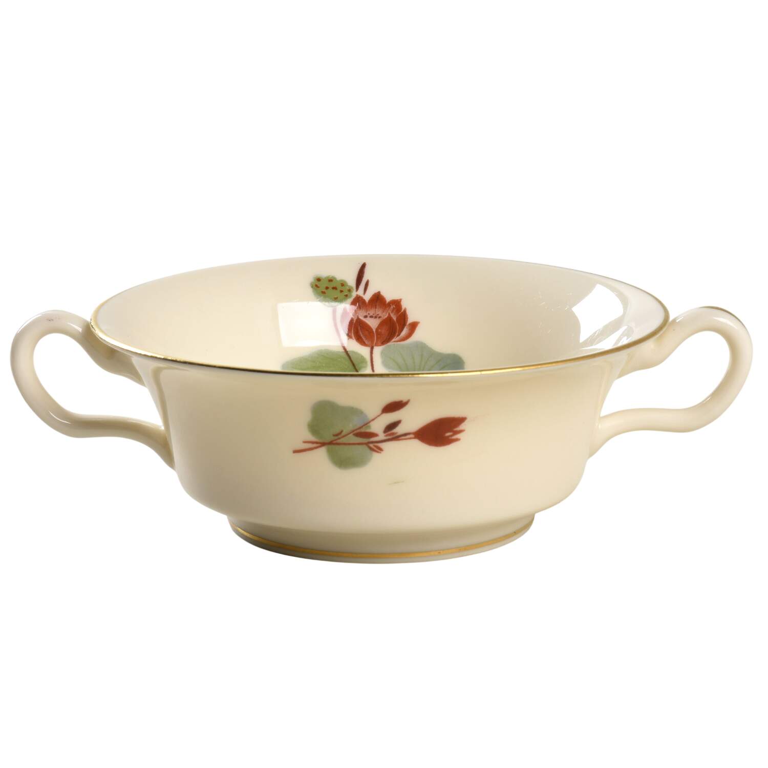 Lotus Flat Cream Soup Bowl by Castleton (USA)-1