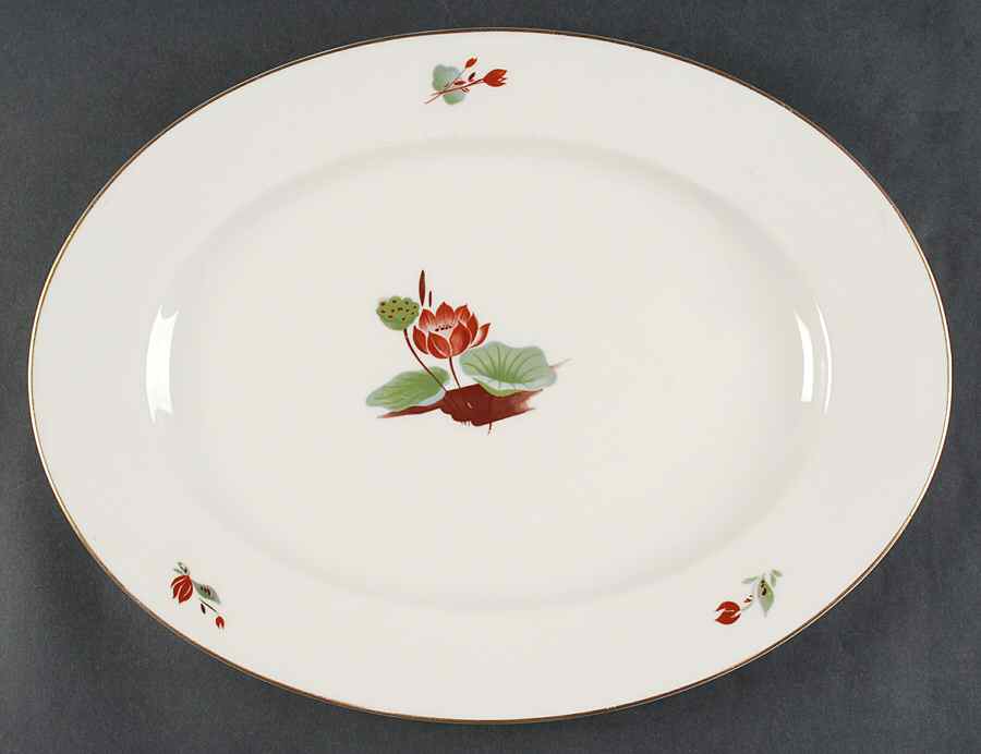 Lotus 15" Oval Serving Platter by Castleton (USA)-1