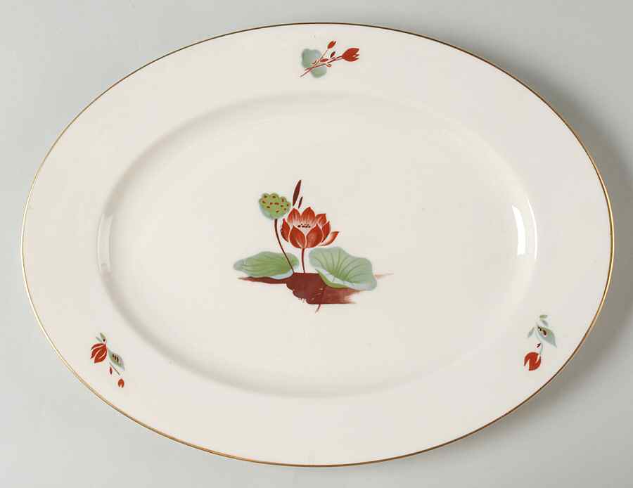 Lotus 13" Oval Serving Platter by Castleton (USA)-1