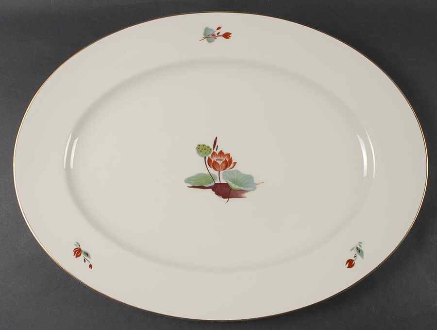 Lotus 18" Oval Serving Platter by Castleton (USA)-1