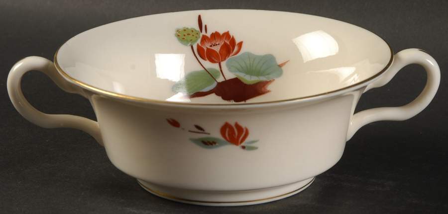 Lotus Flat Cream Soup Bowl by Castleton (USA)-1