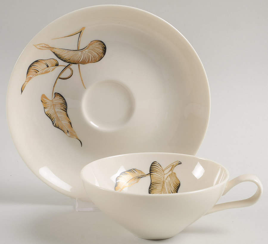 Lyana (Coupe Shape) Flat Cup & Saucer Set by Castleton (USA)-1