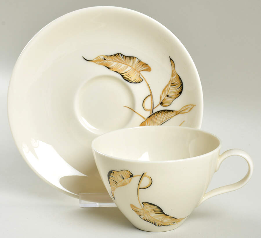 Lyana (Coupe Shape) Flat Cup & Saucer Set by Castleton (USA)-1