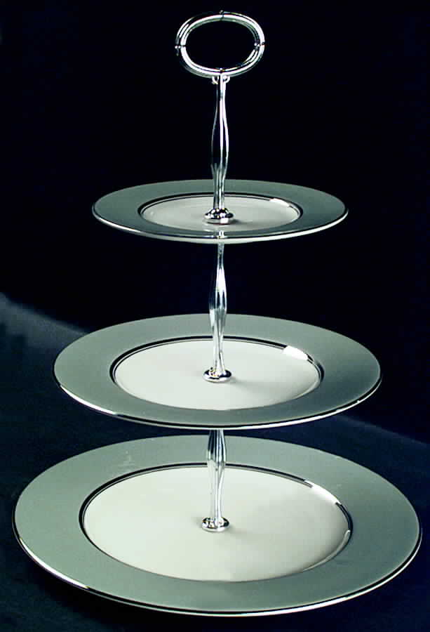 Lyric 13 7/8"-14 1/4" 3-Tiered Serving Tray(DP,SP,BB) HC by Castleton (USA)-1