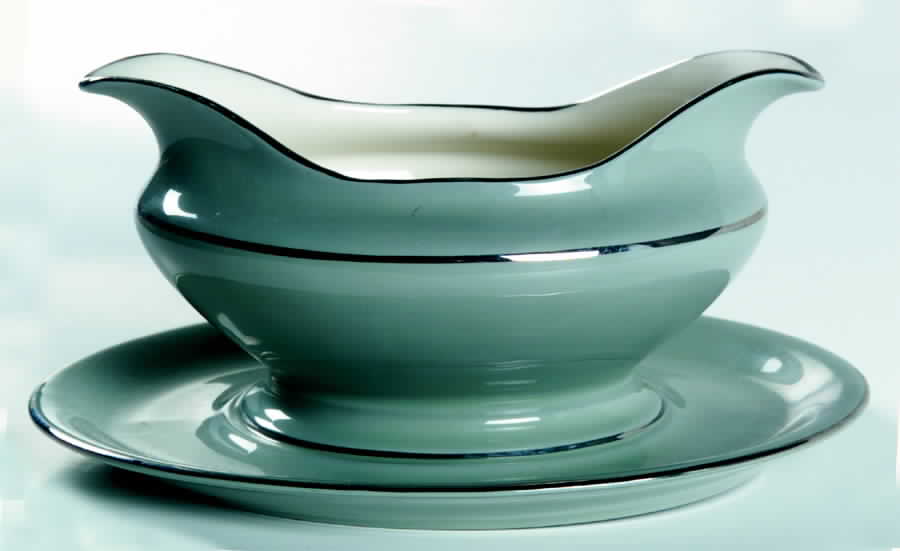 Lyric Gravy Boat with Attached Underplate by Castleton (USA)-1