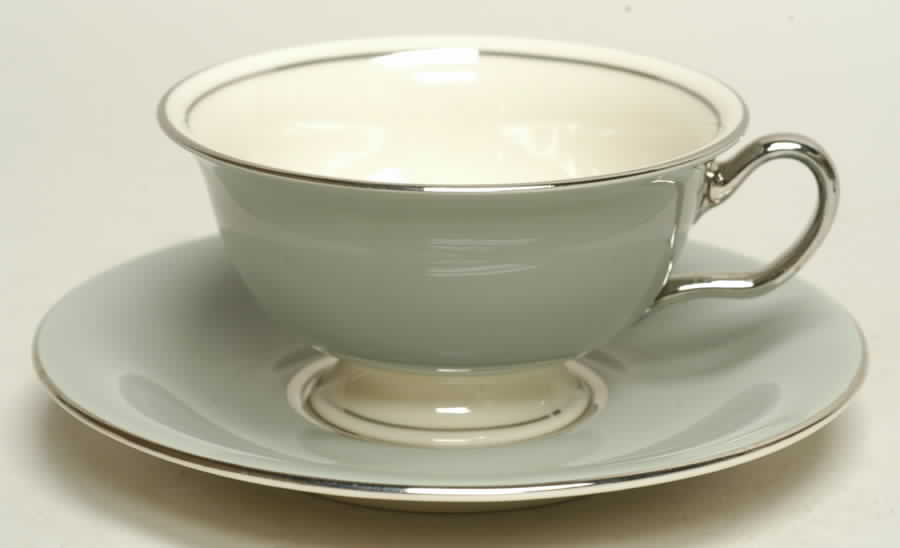 Lyric Footed Cup & Saucer Set by Castleton (USA)-1