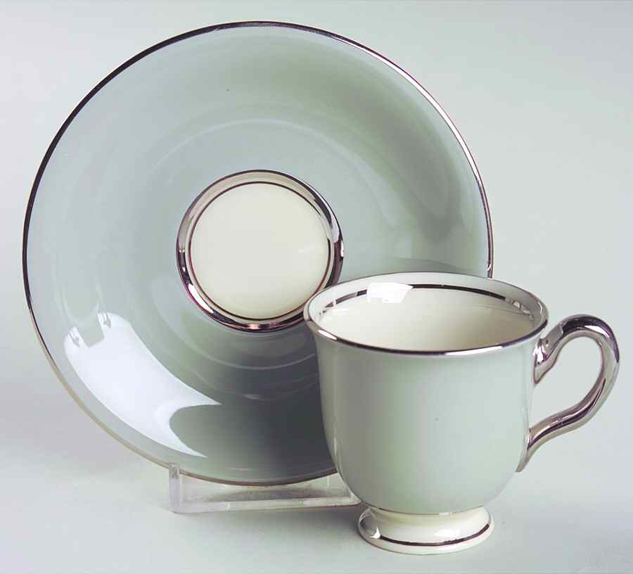Lyric Flat Demitasse Cup & Saucer Set by Castleton (USA)-1