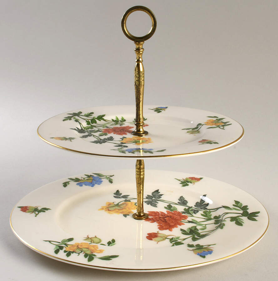 Ma Lin 2 Tiered Serving Tray (Dinner & Salad Plate) by Castleton (USA)-1