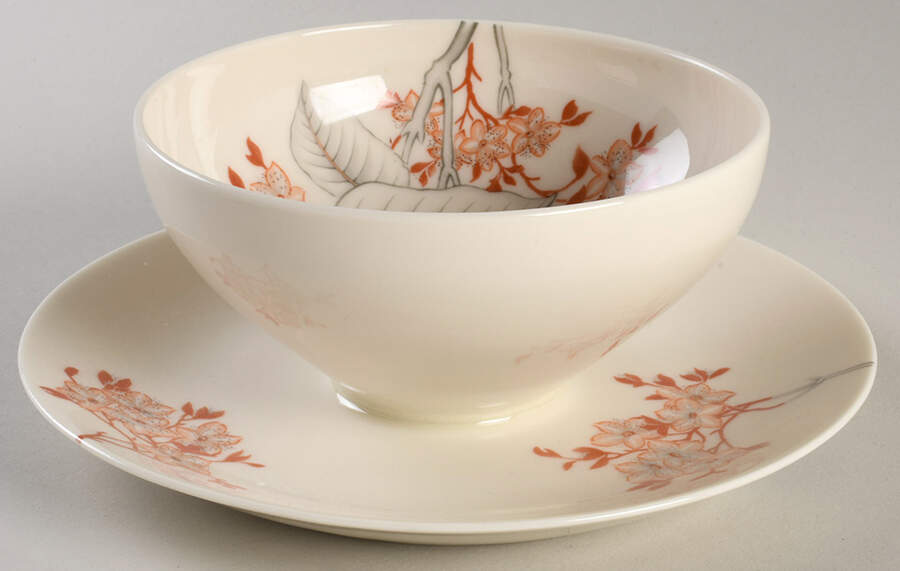 Mandalay Gravy Boat with Attached Underplate by Castleton (USA)-1