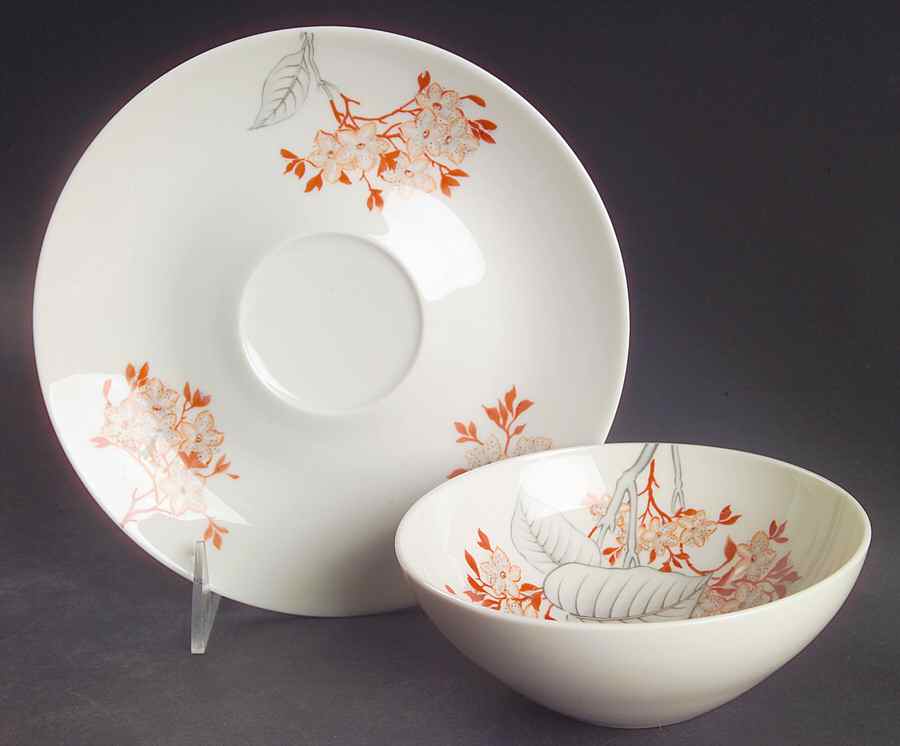 Mandalay Flat Cream Soup Bowl & Dessert Plate/Saucer Set by Castleton (USA)-1