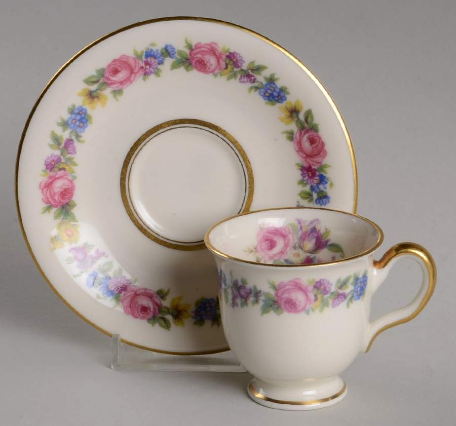 Manor Footed Demitasse Cup & Saucer Set by Castleton (USA)-1