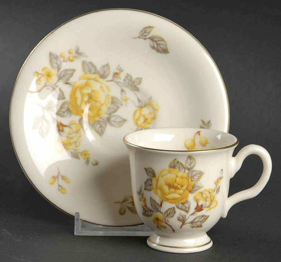 Mayfair Footed Demitasse Cup & Saucer Set by Castleton (USA)-1