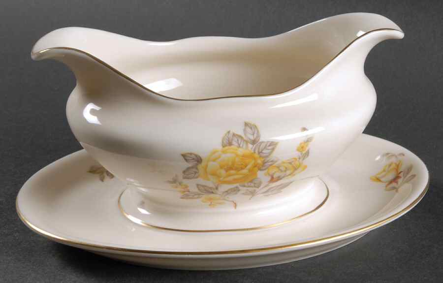 Mayfair Gravy Boat with Attached Underplate by Castleton (USA)-1