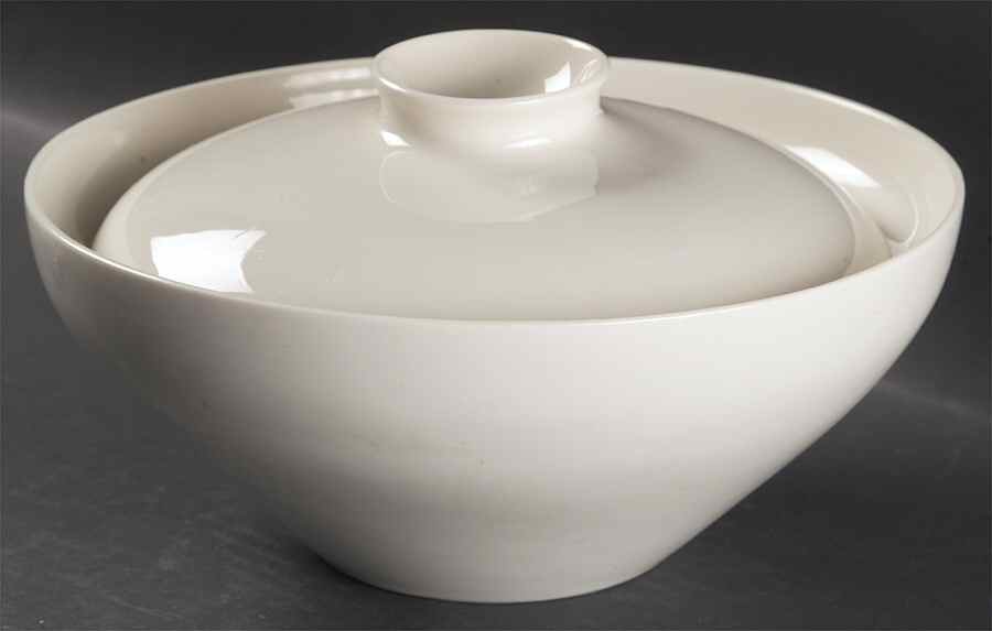 Museum White Round Covered Vegetable by Castleton (USA)-1