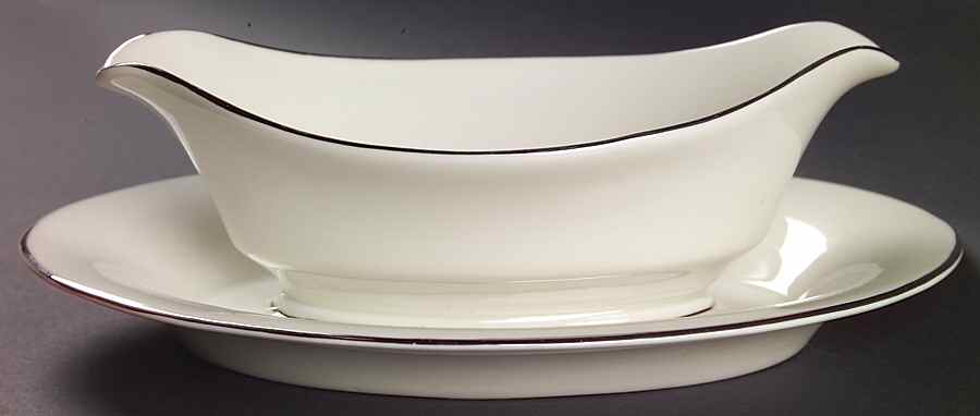 Overture Gravy Boat with Attached Underplate by Castleton (USA)-1