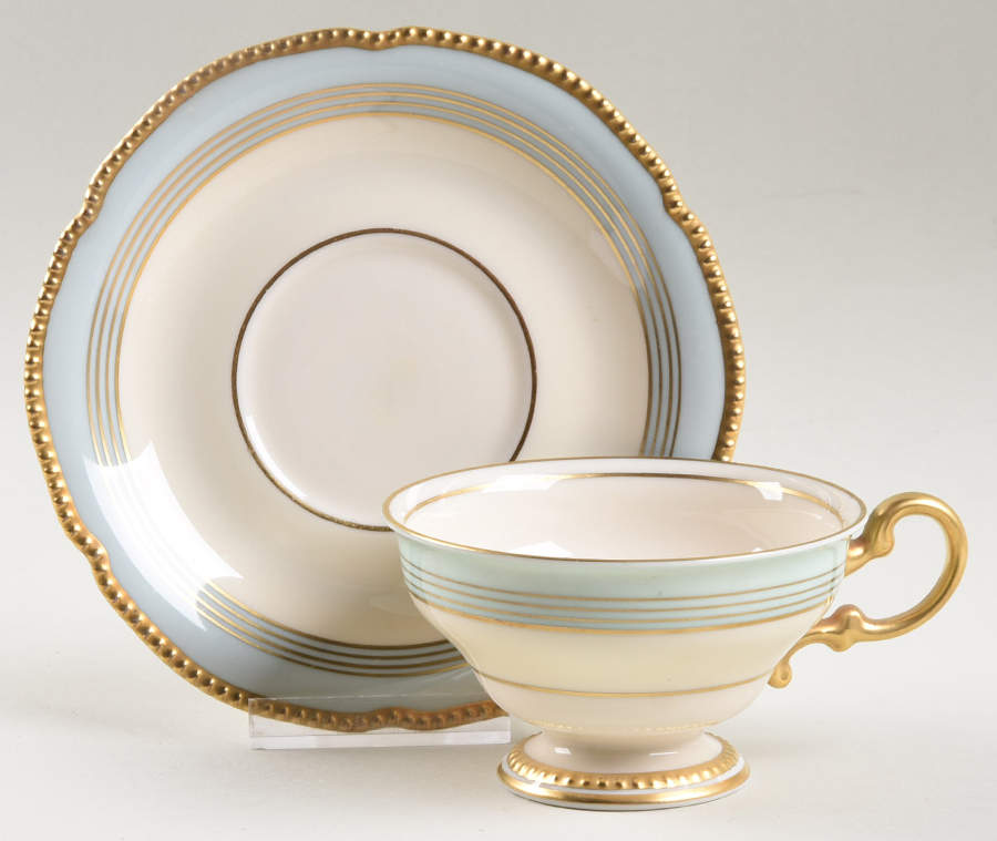 Patricia Footed Cup & Saucer Set by Castleton (USA)-1