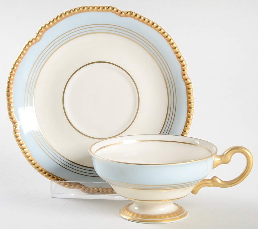 Patricia Footed Demitasse Cup & Saucer Set by Castleton (USA)-1