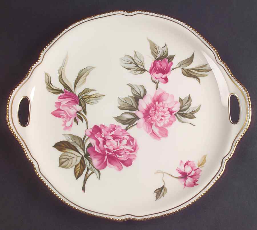 Peony Handled Cake Plate by Castleton (USA)-1