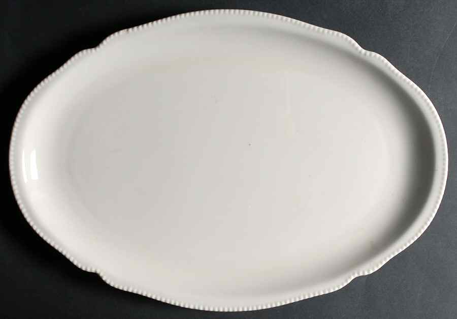 Pearl White 19" Oval Serving Platter by Castleton (USA)-1
