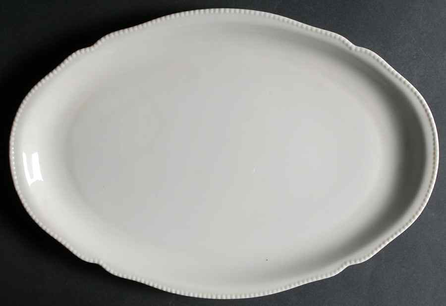 Pearl White 16" Oval Serving Platter by Castleton (USA)-1