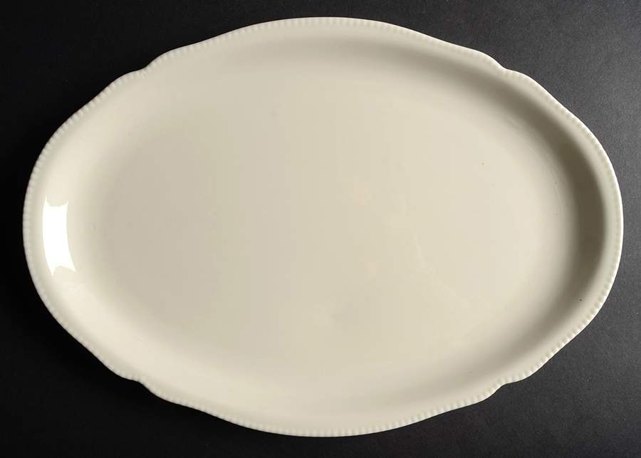 Pearl White 13" Oval Serving Platter by Castleton (USA)-1