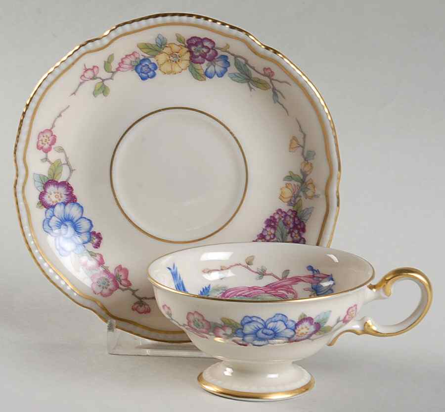 Phoenix Footed Demitasse Cup & Saucer Set by Castleton (USA)-1
