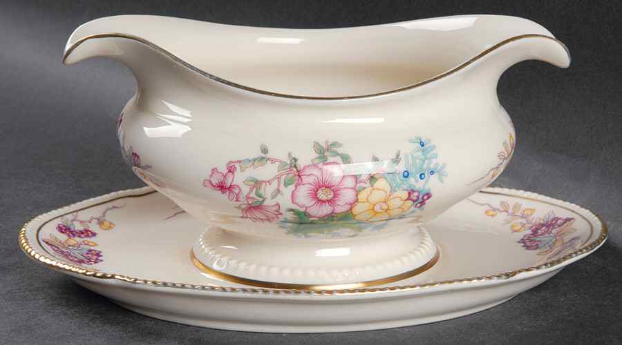 Phoenix Gravy Boat with Attached Underplate by Castleton (USA)-1