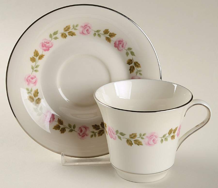 Picardy Flat Cup & Saucer Set by Castleton (USA)-1