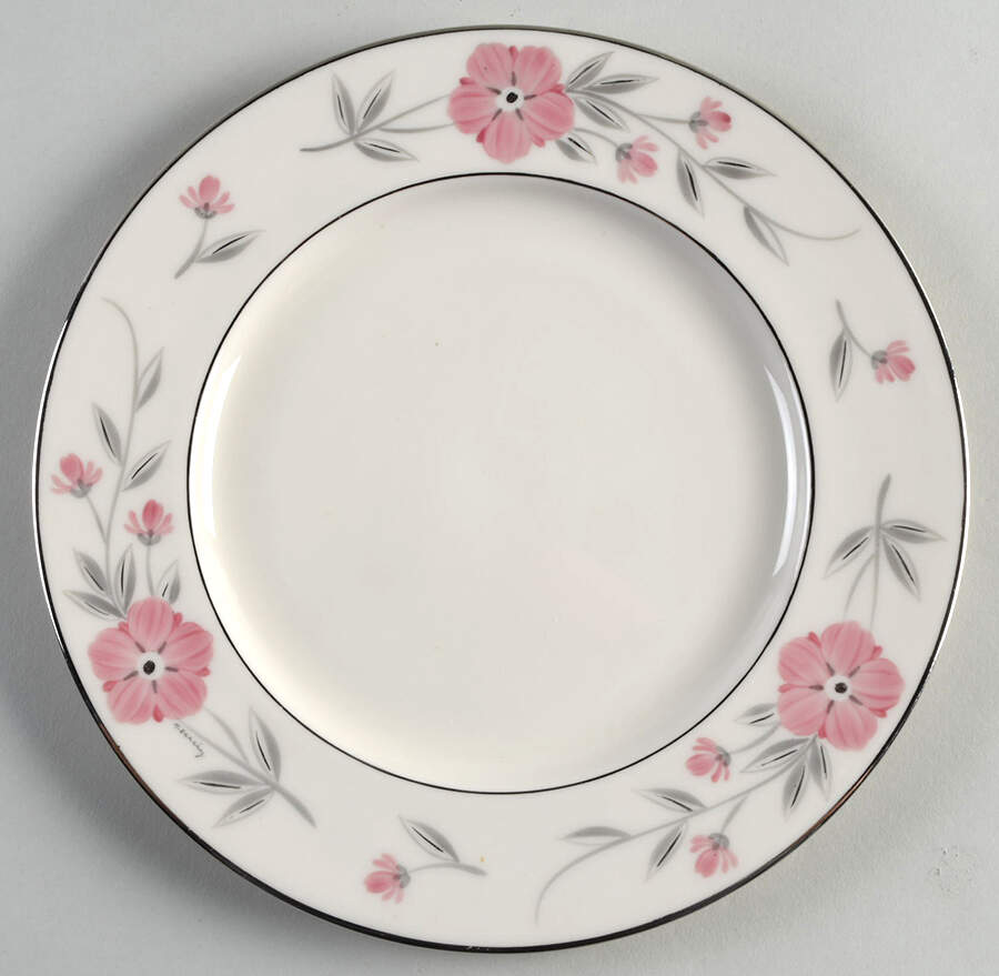 Priscilla (Platinum Trim) Luncheon Plate by Castleton (USA)-1