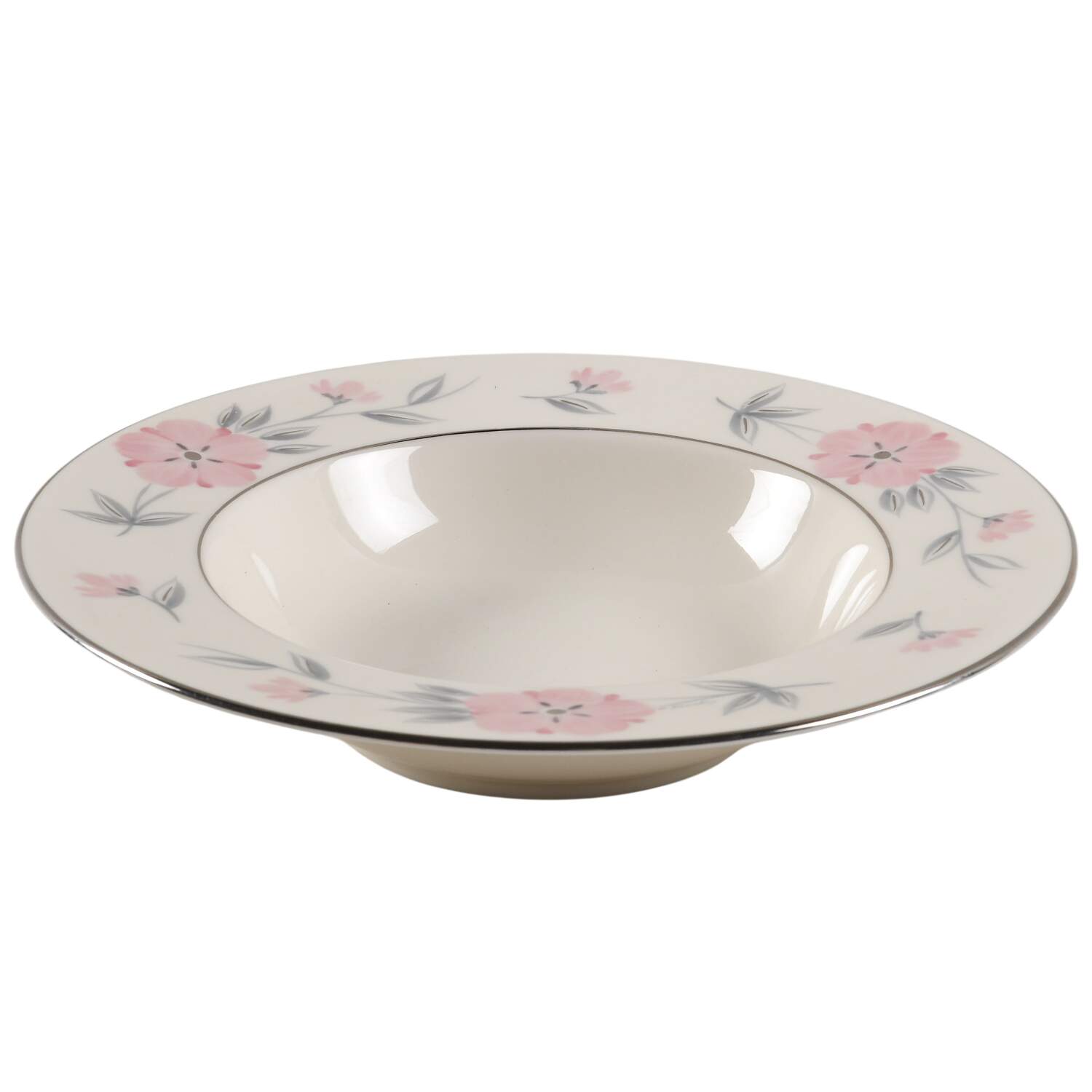 Priscilla (Platinum Trim) Rim Soup Bowl by Castleton (USA)-1