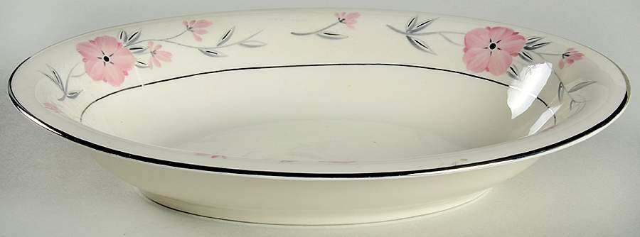 Priscilla (Platinum Trim) 10" Oval Vegetable Bowl by Castleton (USA)-1