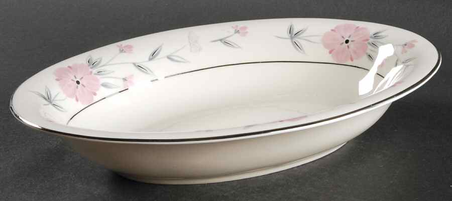 Priscilla (Platinum Trim) 11" Oval Vegetable Bowl by Castleton (USA)-1