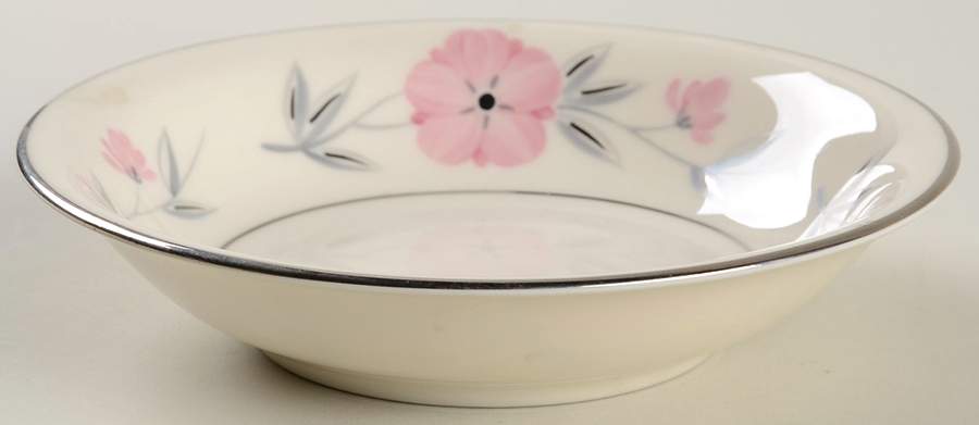 Priscilla (Platinum Trim) Fruit/Dessert (Sauce) Bowl by Castleton (USA)-1