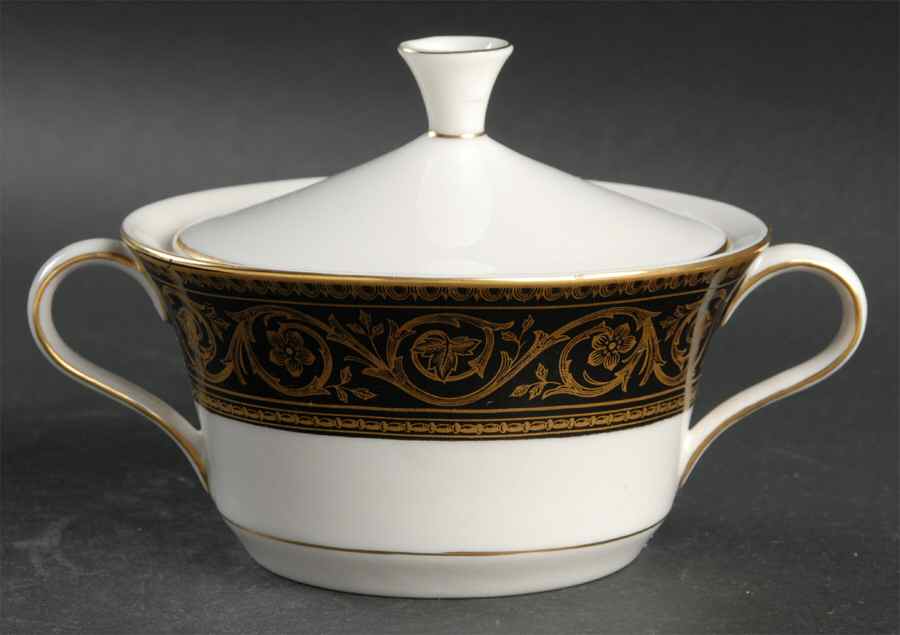 Quadrille Sugar Bowl & Lid by Castleton (USA)-1