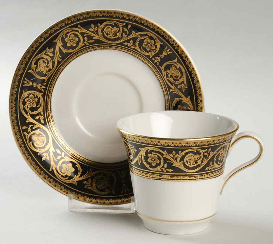 Quadrille Flat Cup & Saucer Set by Castleton (USA)-1