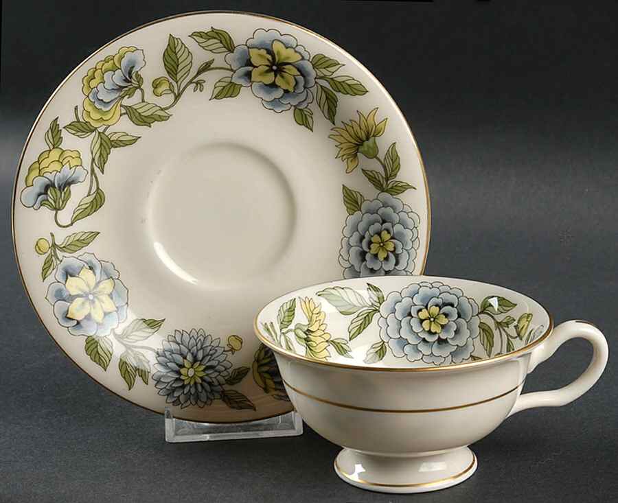 Ravenna Footed Cup & Saucer Set by Castleton (USA)-1