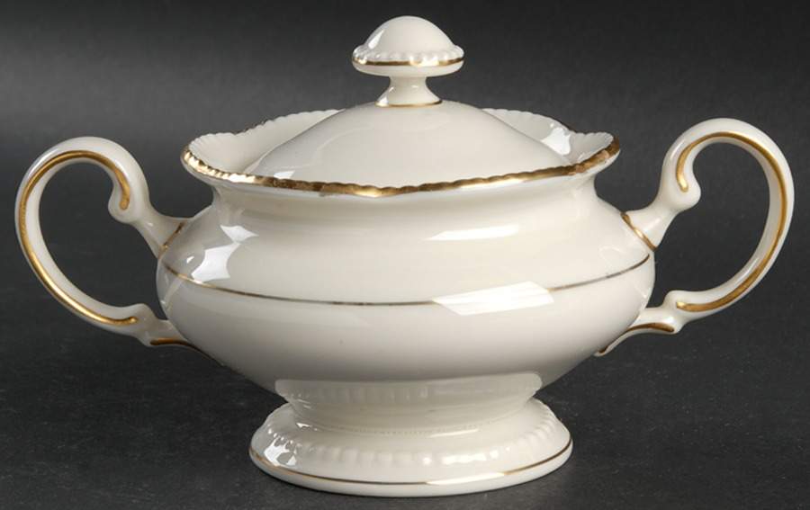 Regal (1 Gold Inner Ring) Sugar Bowl & Lid by Castleton (USA)-1