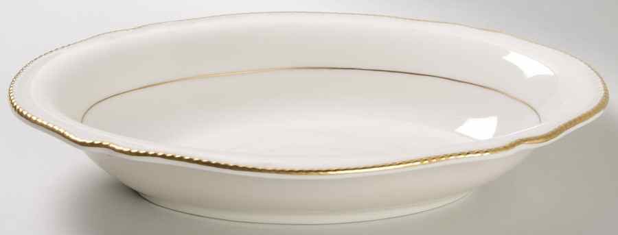 Regal (1 Gold Inner Ring) 10" Oval Vegetable Bowl by Castleton (USA)-1