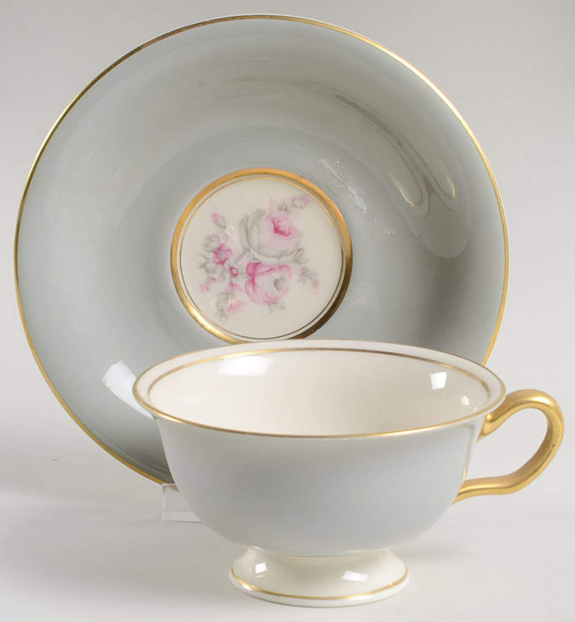 Rosemere Footed Cup & Saucer Set by Castleton (USA)-1