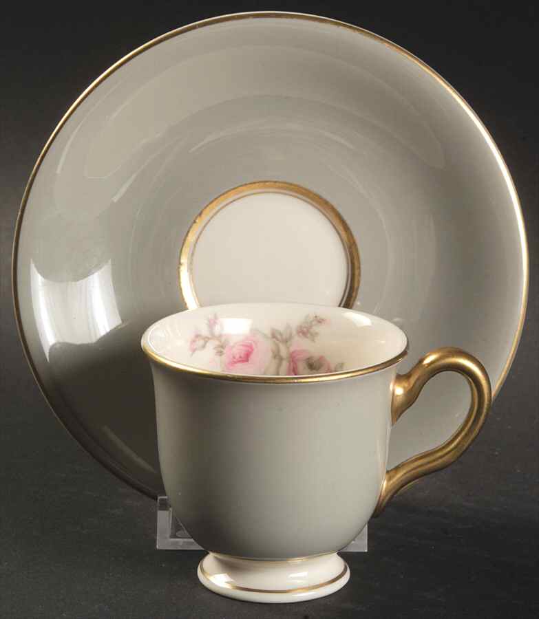 Rosemere Footed Demitasse Cup & Saucer Set by Castleton (USA)-1