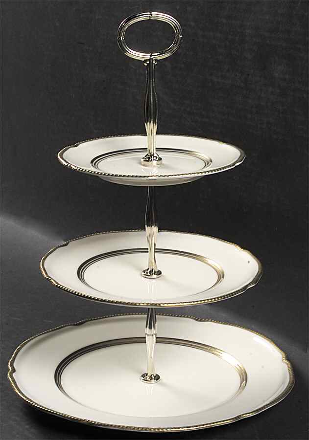 Royal 13 7/8"-14 1/4" 3-Tiered Serving Tray(DP,SP,BB) HC by Castleton (USA)-1