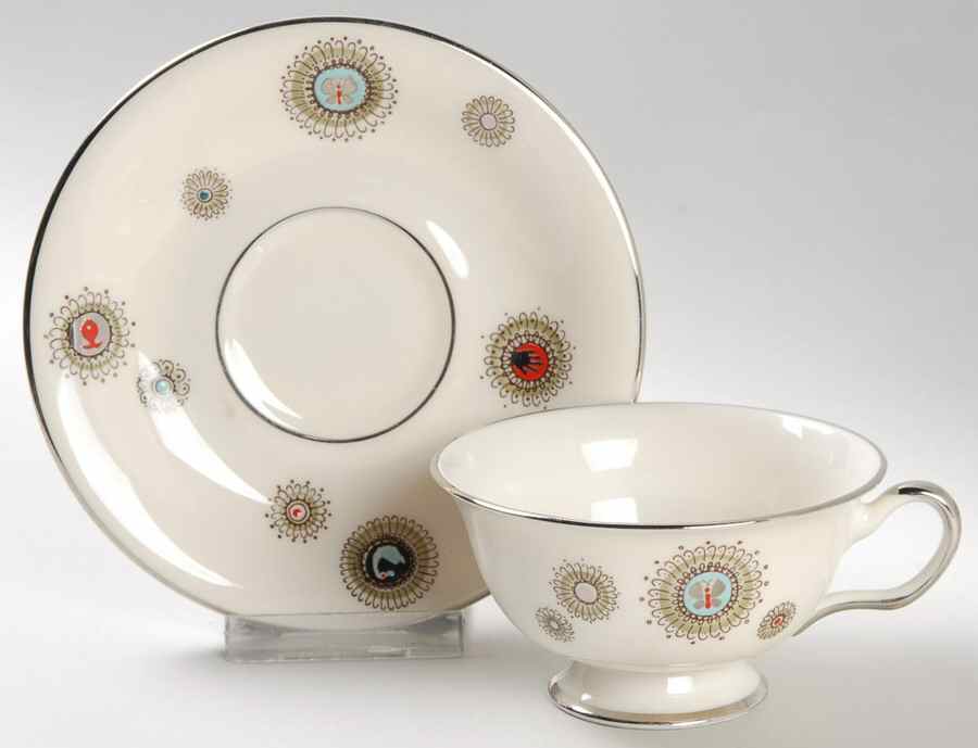 Sakarra Footed Cup & Saucer Set by Castleton (USA)-1