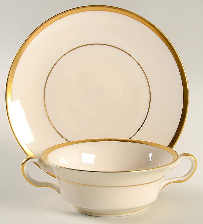Savoy Flat Cream Soup Bowl & Saucer Set by Castleton (USA)-1