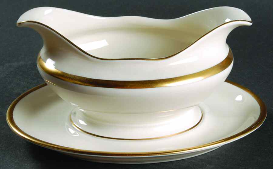 Savoy Gravy Boat with Attached Underplate by Castleton (USA)-1