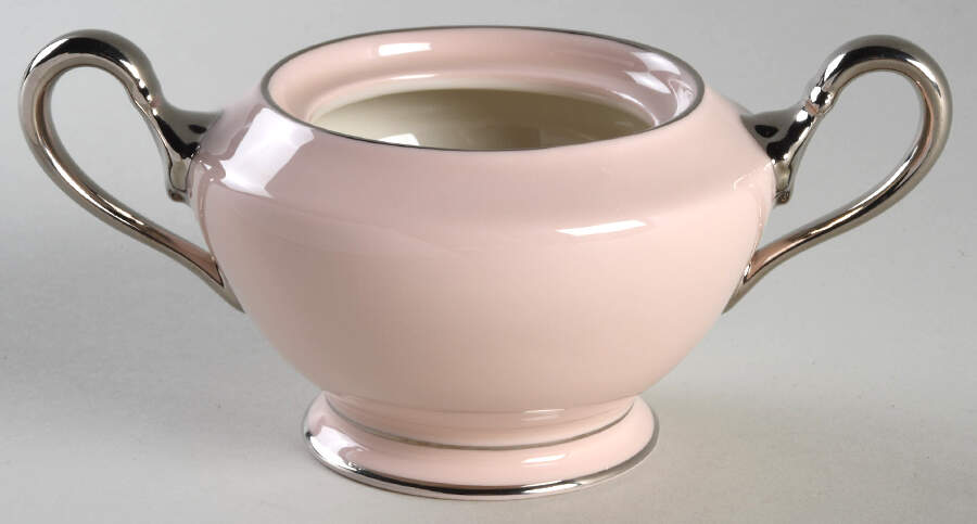 Shell Pink Sugar Bowl No Lid by Castleton (USA)-1