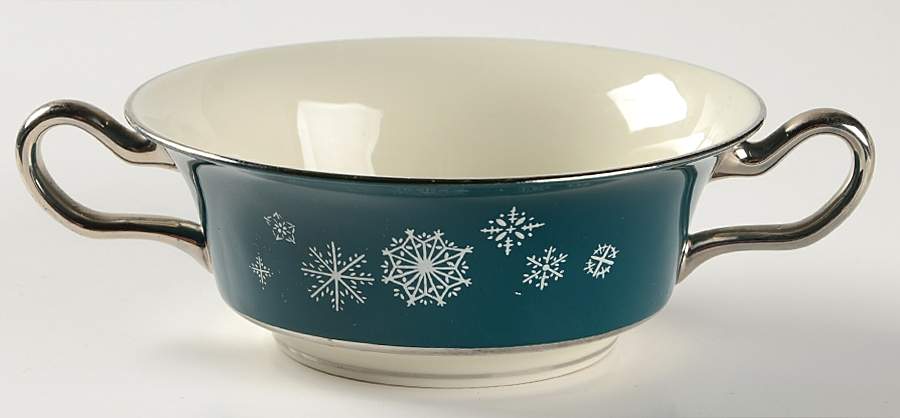 Snowflake Footed Cream Soup Bowl by Castleton (USA)-1