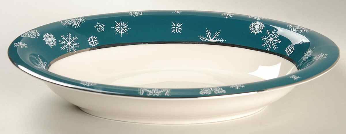 Snowflake 10" Oval Vegetable Bowl by Castleton (USA)-1